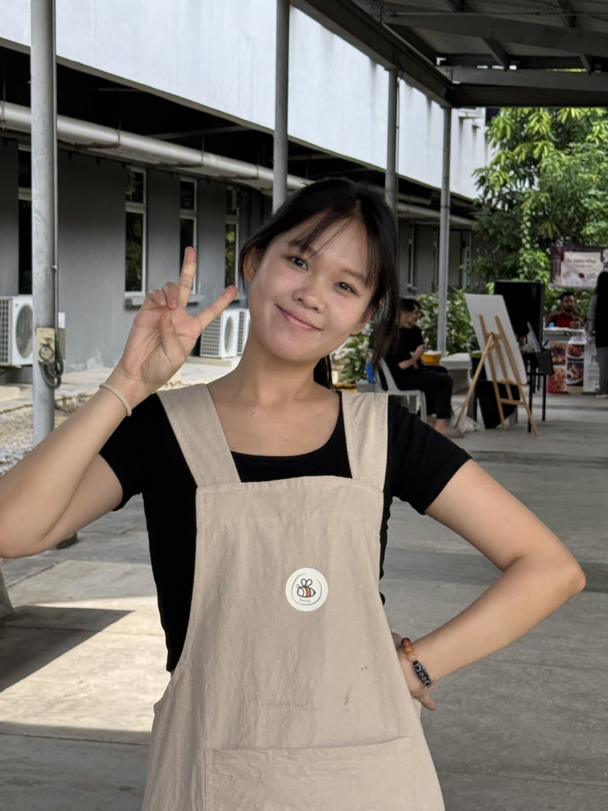 Bee, founder of Beeverly, in her apron